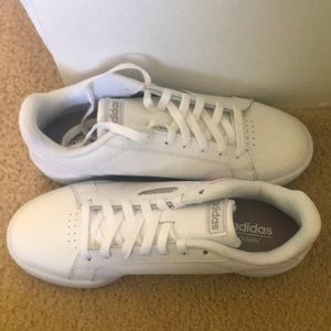 pink and white adidas roguera sneakers